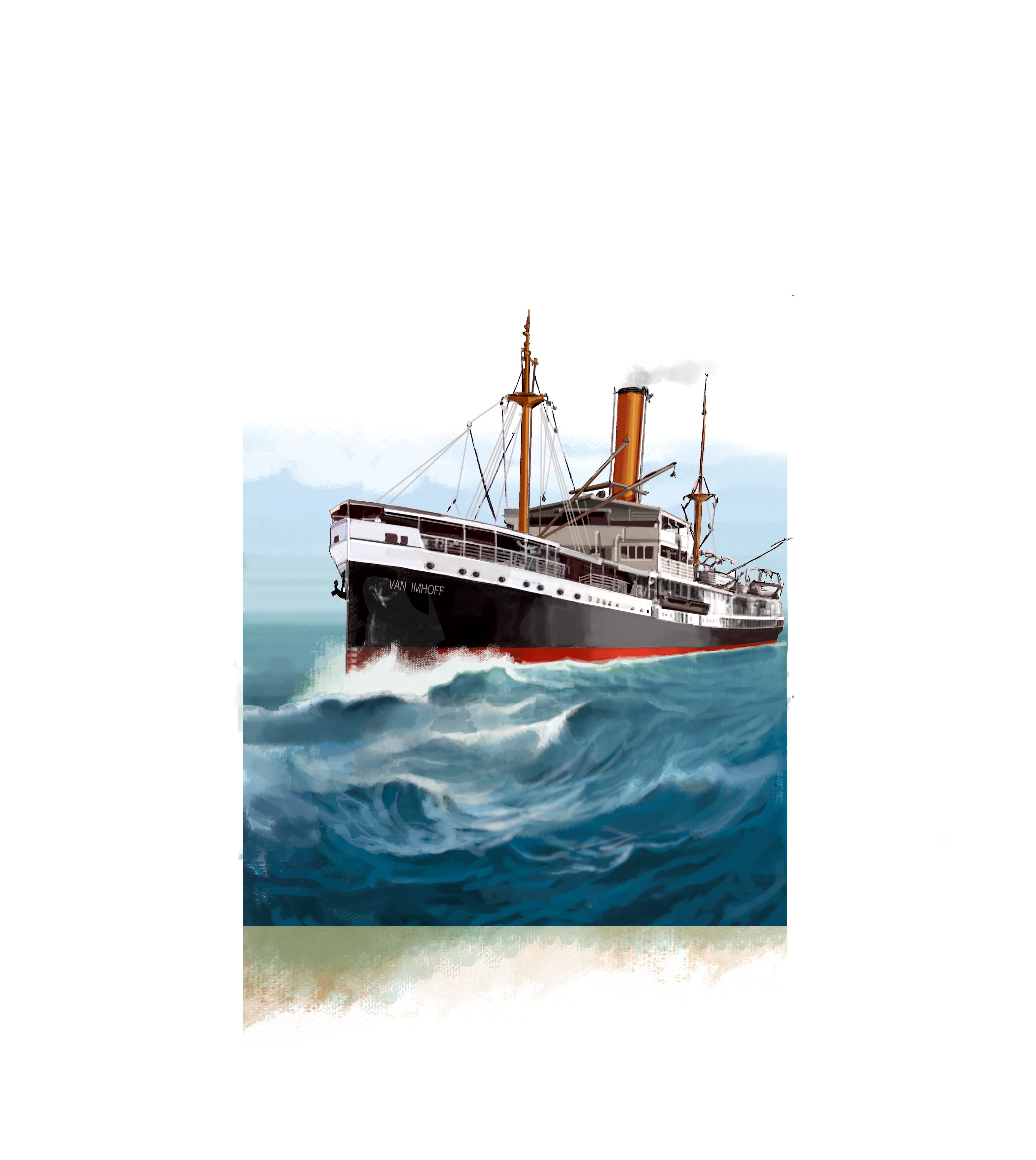 Pada Kapal SS Van Imhoff, Sebuah Montase