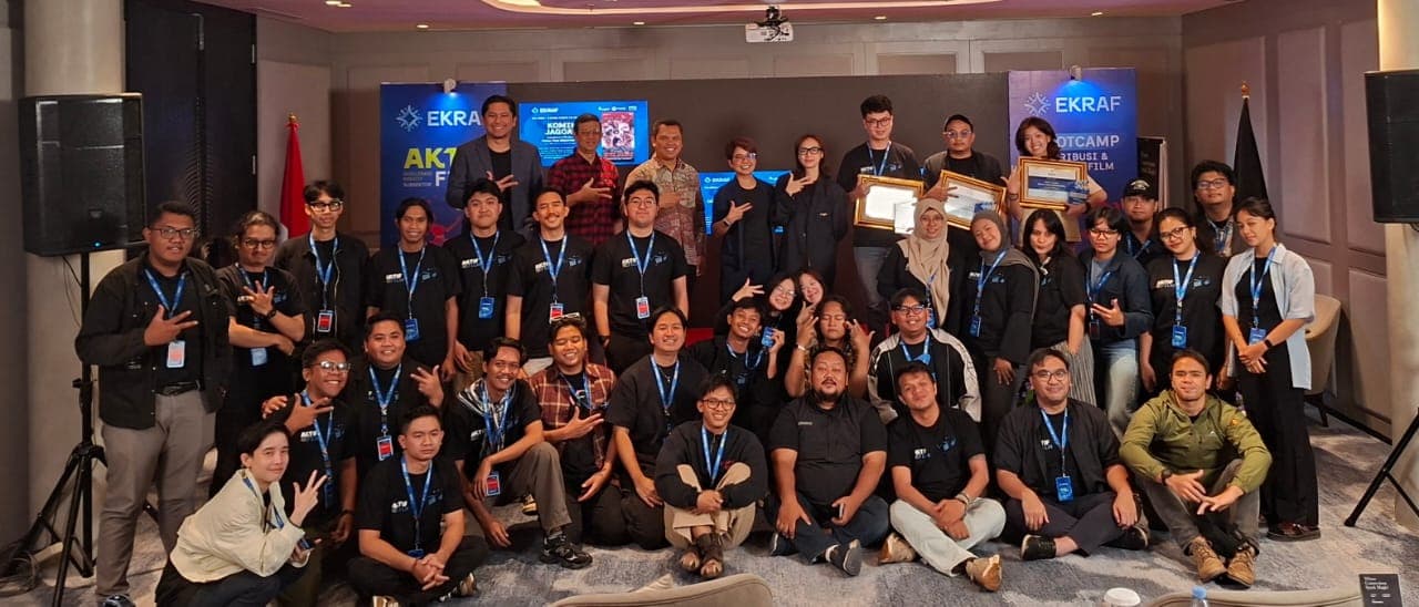 DUKUNG SINEAS DAN ANIMATOR: Para peserta dalam kegiatan bootcamp intensif dalam program Akselerasi Kreatif (AKTIF) yang digelar Kemenekraf pada 21–23 November 2025.