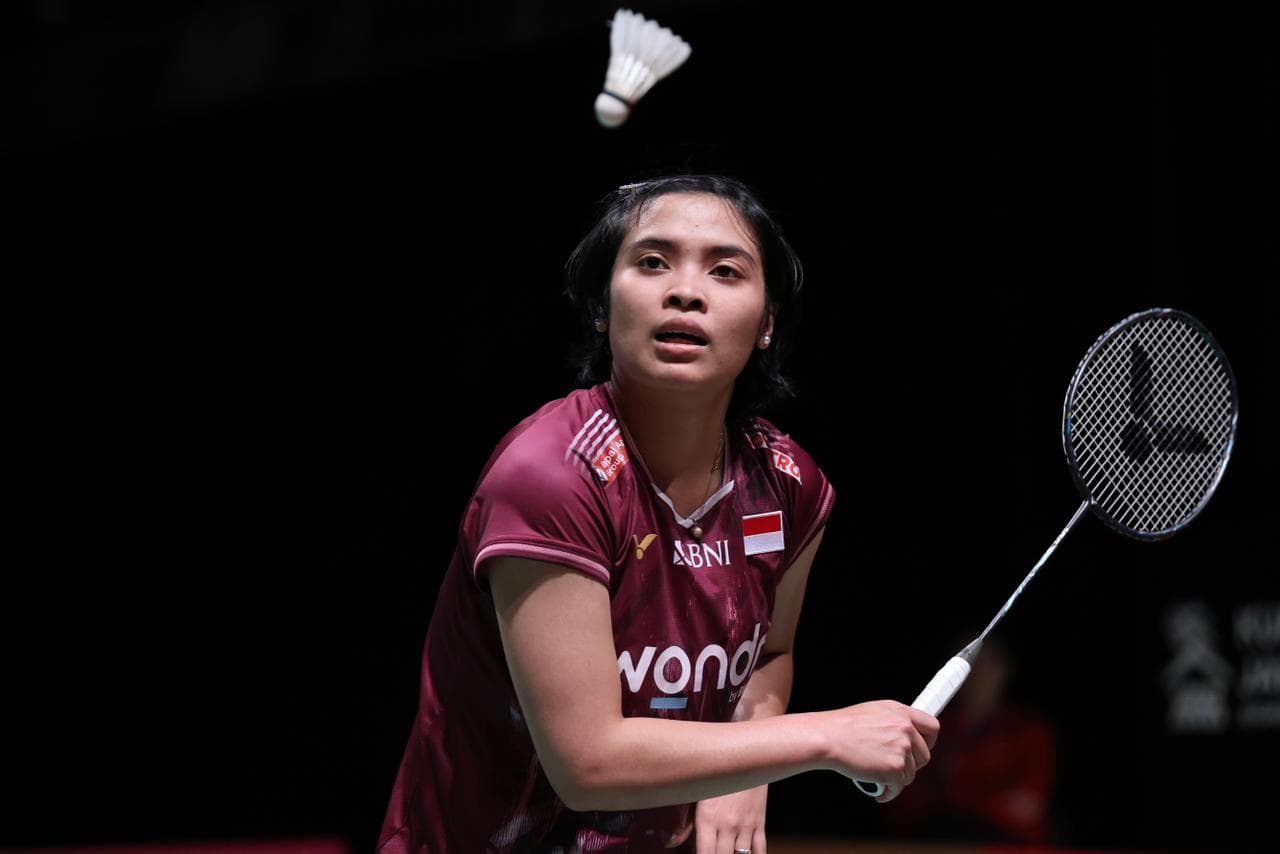 SINYAL BANGKIT: Gregoria Mariska Tunjung saat berlaga di perempat final Kumamoto Masters