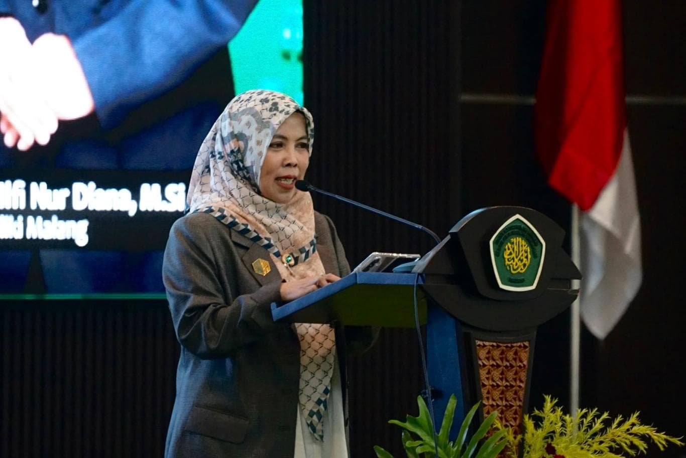PAPARAN : Rektor UIN Maulana Malik Ibrahim Malang Prof Ilfi Nur Diana siap berkolaborasi untuk mengawal transformasi pesantren.