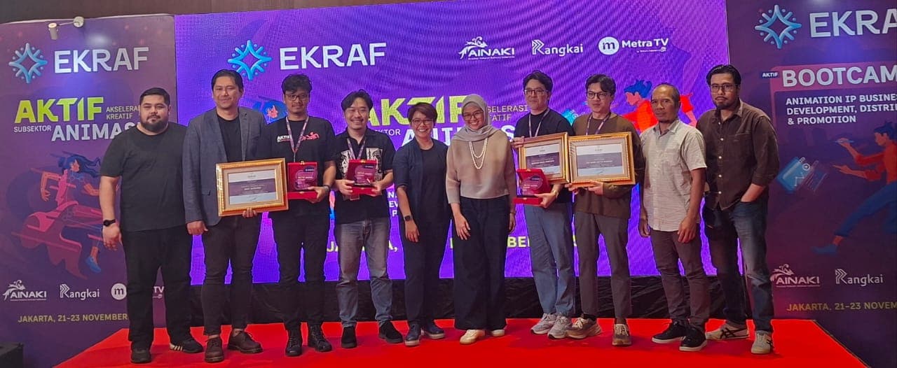 DUKUNG SINEAS DAN ANIMATOR: Para peserta dalam kegiatan bootcamp intensif dalam program Akselerasi Kreatif (AKTIF) yang digelar Kemenekraf pada 21–23 November 2025.