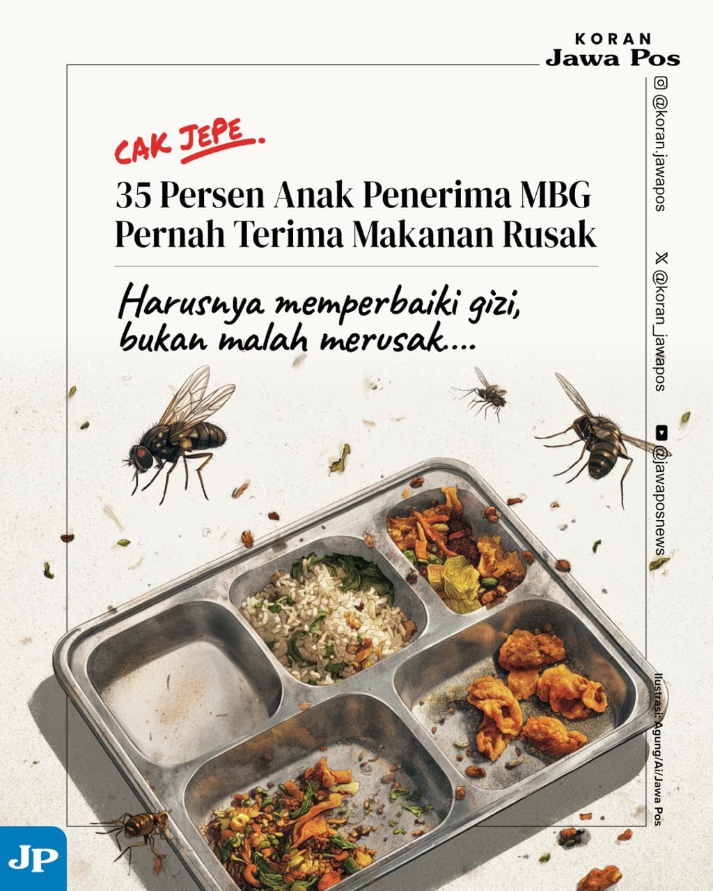 Banyak Anak yang Terima Makanan Rusak