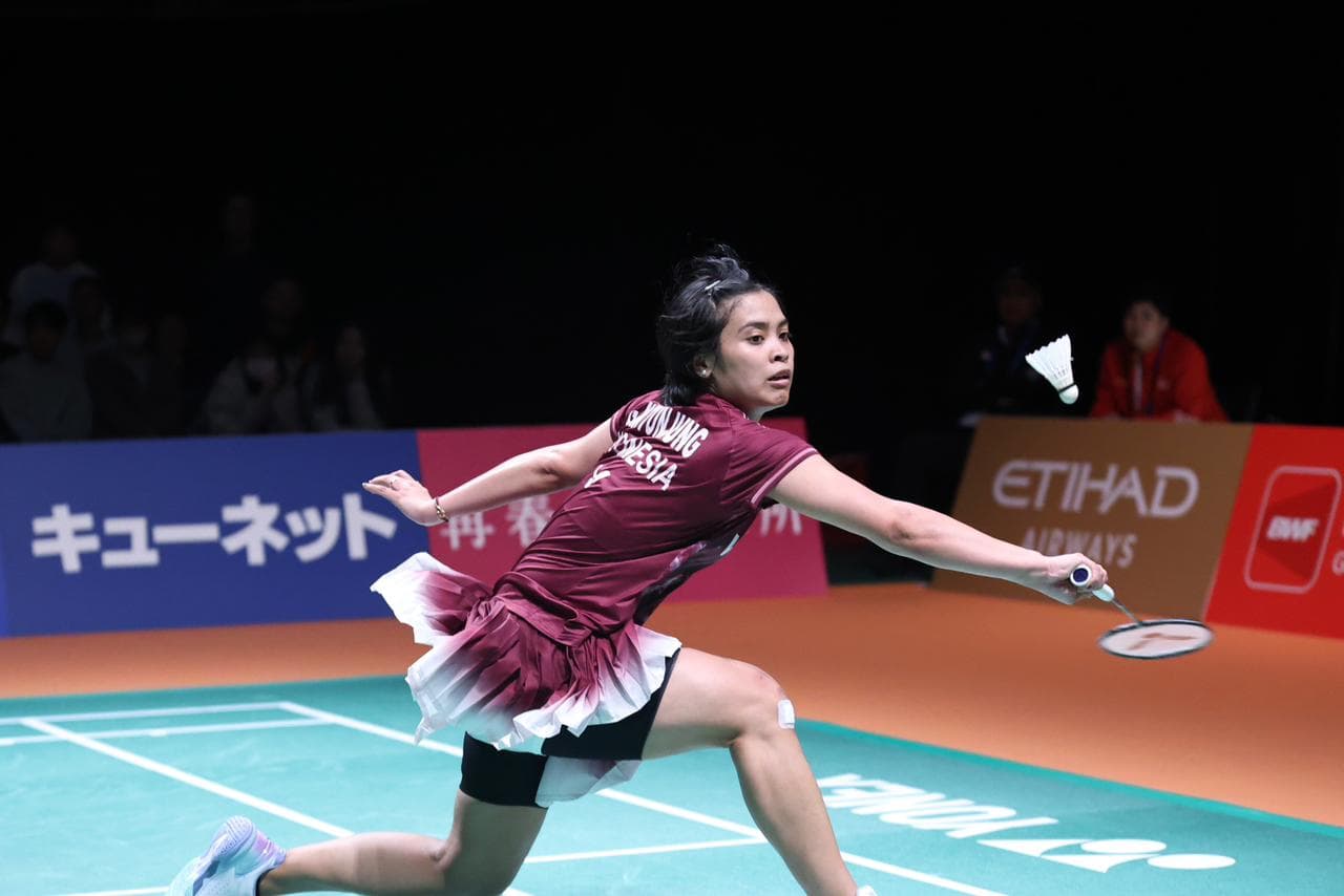 SUDAH MAKSIMAL: Gregoria Mariska Tunjung ketika tampil di final Kumamoto Masters