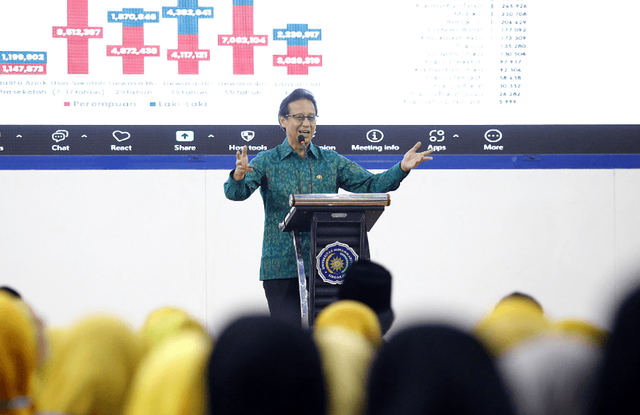 PROGRAM BARU: Menteri Kesehatan Budi Gunadi Sadikin menyampaikan penanganan TBC terpadu di Indonesia