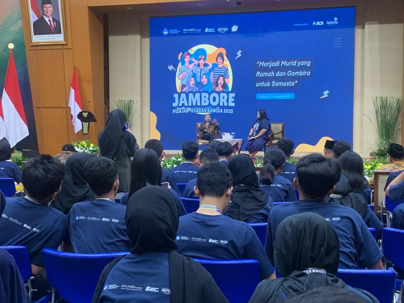 100 Pelajar Jambore Pelajar Maarif Institute Ngobrol Wamen Fajar dalam NGAJAR (Ngobrol Bareng Wamen Fajar)