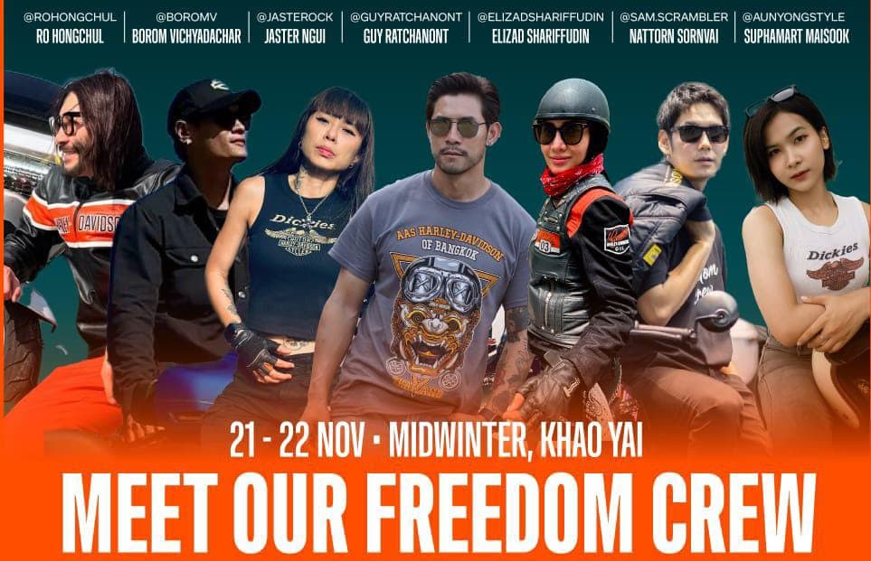 LINTAS NEGARA: Para kru yang akan terlibat dalam Asia Harley Days di Thailand.